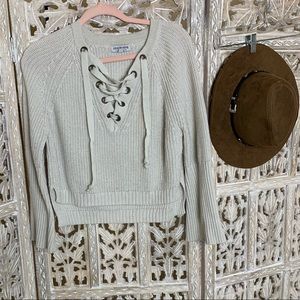 FASHION NOVA LACE UP SWEATER